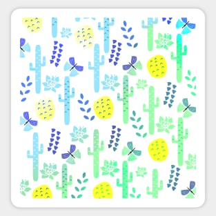 Cacti and butterflies Sticker